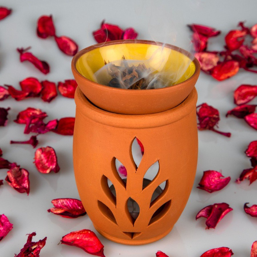 Flower of Life Handmade Pottery Censer Incense Burner Flower of Life Handmade Pottery Censer Incense Burner
