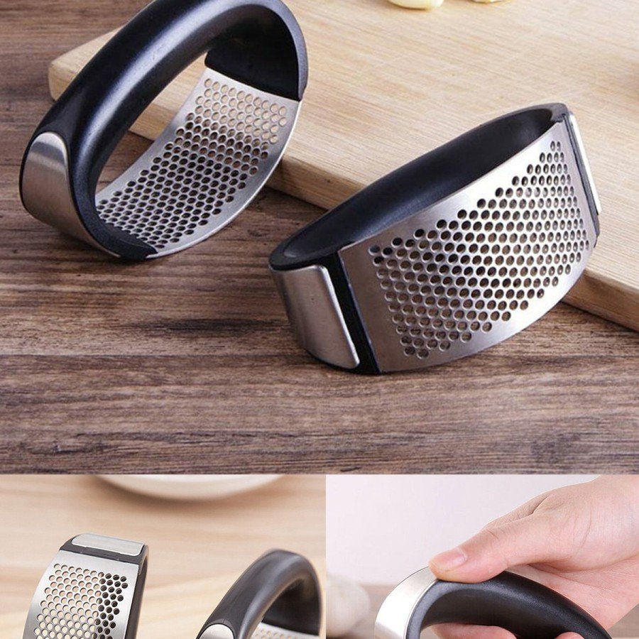New Garlic Crusher Stainless Steel Garlic Press