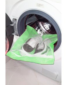 Green - Zippered - Delicate Laundry Slippers Shoes Washing Net Large Size