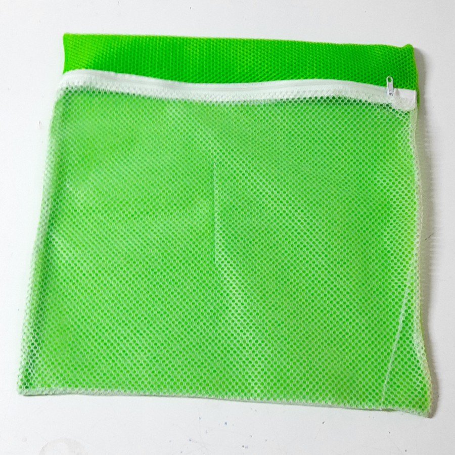 Green - Zippered - Delicate Laundry Slippers Shoes Washing Net Large Size