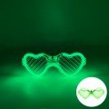 Green LED Lighted Heart Glasses – 3 Mode Party & Glow Glasses
