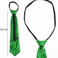 Green Color Sequined Sparkling Party Tie 33 cm