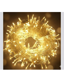 Christmas Lighting 100 LED Curtain Hose Warm White Light - 10 Meters Decorative Transparent Wired Ornament