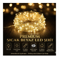 Yılbaşı Aydınlatması 100 LED Perde Hortum Sıcak Beyaz Işık - 10 Metre Dekoratif Şeffaf Kablolu Süs Yılbaşı Aydınlatması 100 LED Perde Hortum Sıcak Beyaz Işık - 10 Metre Dekoratif Şeffaf Kablolu Süs