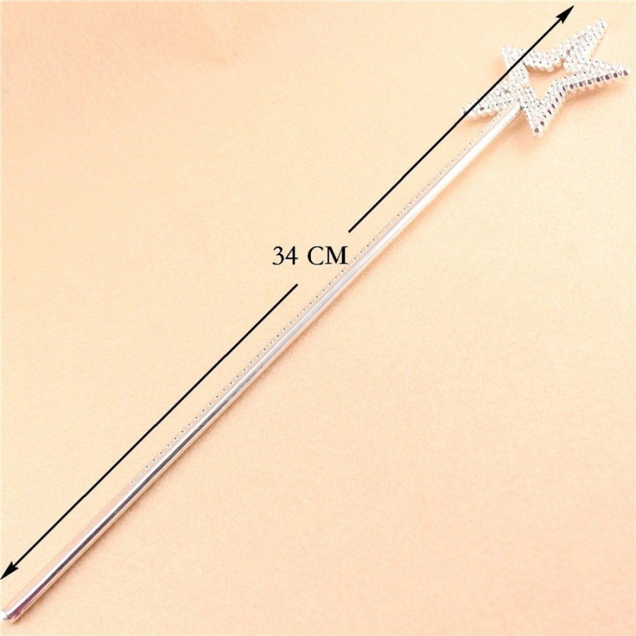 Star Model Fairy Wand Angel Wand Princess Wand Metallized Silver Color