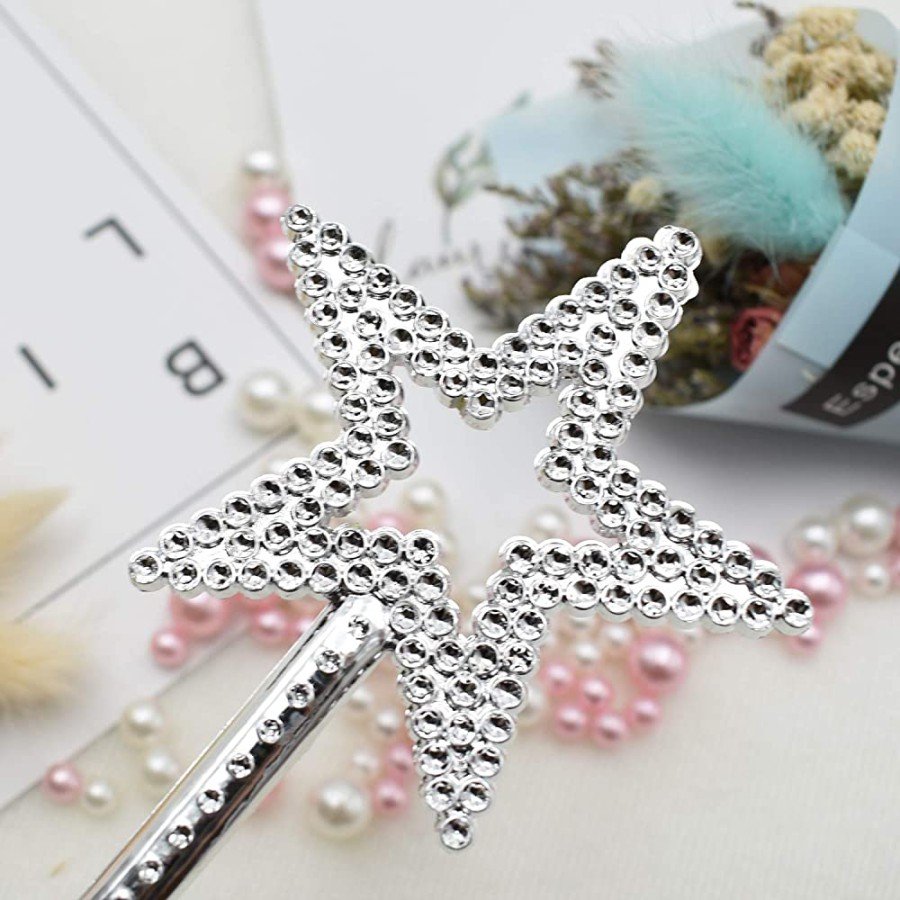 Star Model Fairy Wand Angel Wand Princess Wand Metallized Silver Color