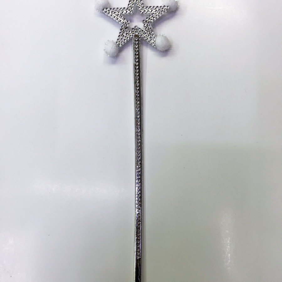 Star Fairy Wand Magic Wand with White Pompom Star Fairy Wand Magic Wand with White Pompom