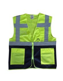 Executive Warning Vest Yellow/Navy Blue Size XXL
