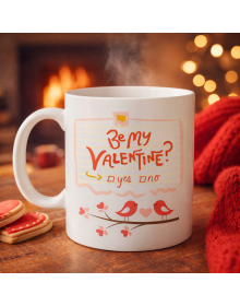 Be My Valentine Porcelain Mug Model 7 - Valentine's Day Gift-Love Themed Cute Mug