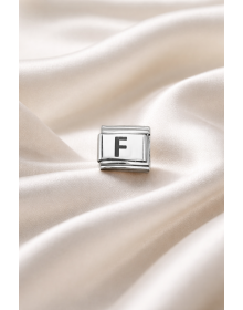 Nomination Compatible Letter F Charm, Steel Bracelet Accessory, Personalized Letter Module, Stylish & Minimal