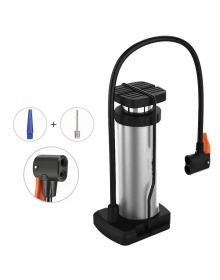 High Pressure Aluminum Silver Color Ball Bicycle Portable Air Foot Pump