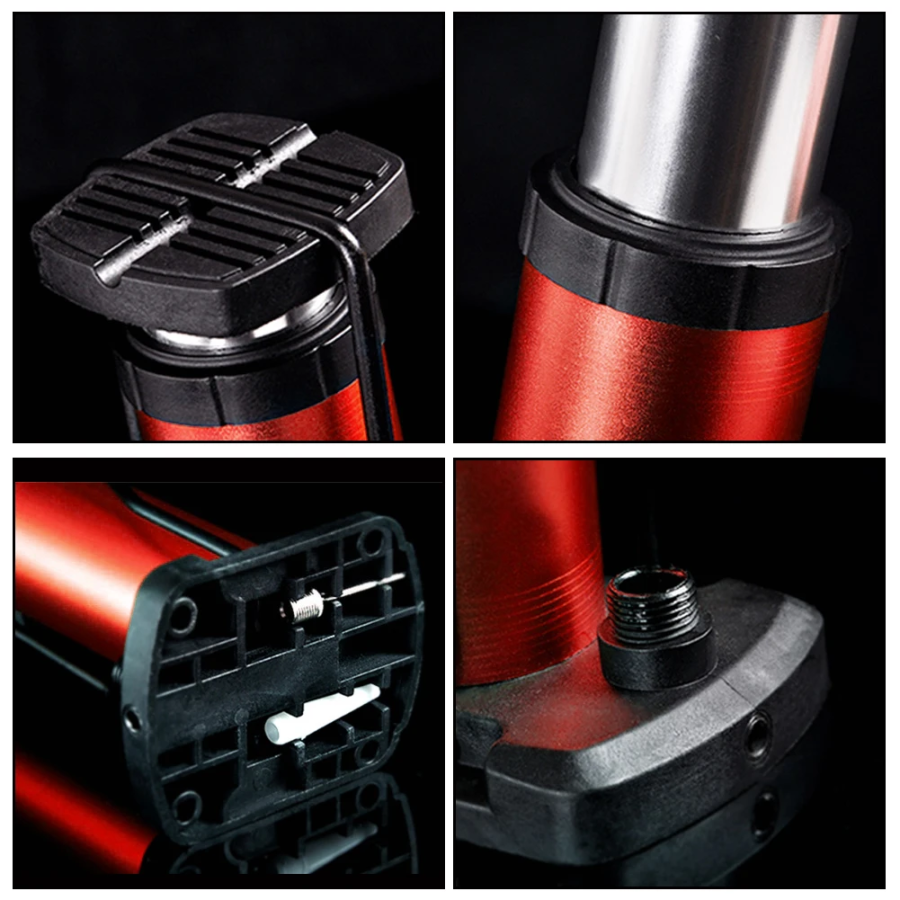High Pressure Aluminum Silver Color Ball Bicycle Portable Air Foot Pump
