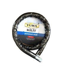 Yuma YM-752 Motorcycle Lock with Key and Bellows Black (Length: 120cm-diameter: 22mm)