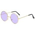 Round Glass John Lennon Style Gold Framed Purple Glasses