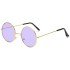 Round Glass John Lennon Style Gold Framed Purple Glasses