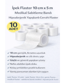 Silk Patch 10 cm x 5 m 10 Pieces Medical Fixation Tape Hypoallergenic Adhesive Surgical Patch