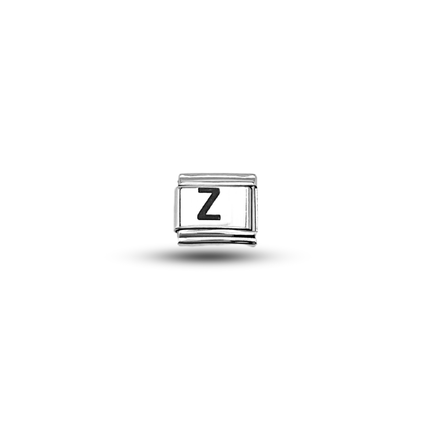 Nomination Bracelet Compatible Letter Z Charm – Stainless Steel Letter Module – Personalized Bracelet Accessory