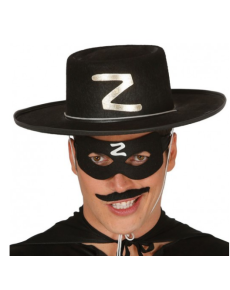 Adult Zorro Hat and Zorro Mask with Z Logo