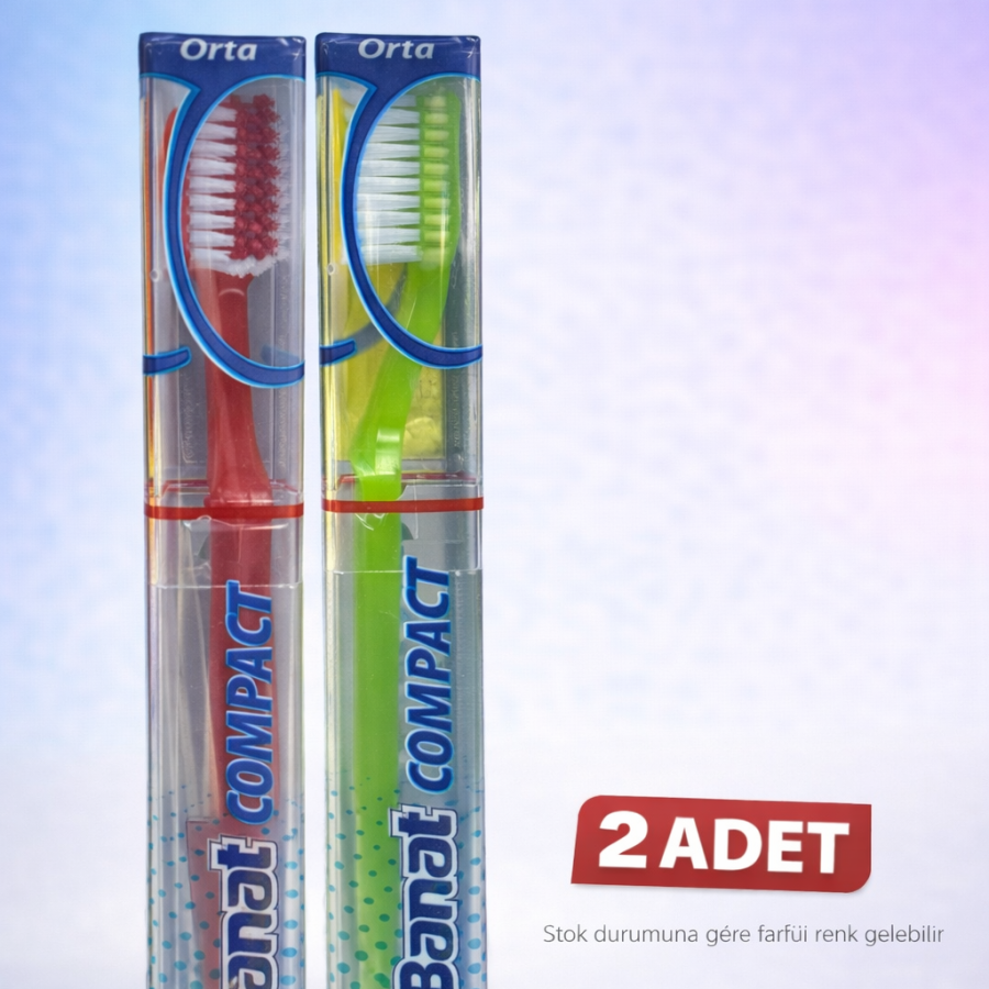 Banat Compact Boxed Toothbrush Set with 2 Medium Hard Protective Covers