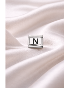 Nomination Compatible N Letter Charm | Steel Bracelet Accessory | Personalized Letter Module | Minimal & Stylish Design