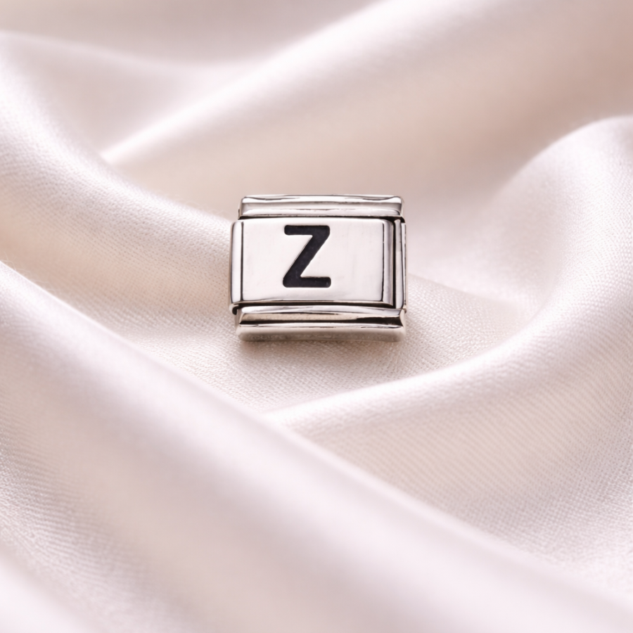Nomination Bracelet Compatible Letter Z Charm – Stainless Steel Letter Module – Personalized Bracelet Accessory