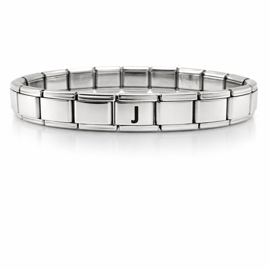 Letter J Steel Bracelet – Personalized Initial Bracelet – Stainless Steel Elegant Bracelet Letter J Steel Bracelet – Personalized Initial Bracelet – Stainless Steel Elegant Bracelet
