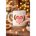 Shih Tzu Designed Porcelain Mug with Heart and Glasses MODEL 53 – Coffee & Tea Cup with Cute Dog Figure