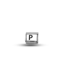 Nomination Compatible “P” Letter Charm – Steel Bracelet Module, Personalized Letter Accessory