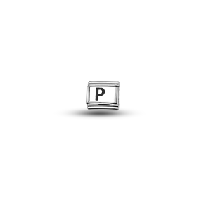 Nomination Compatible “P” Letter Charm – Steel Bracelet Module, Personalized Letter Accessory