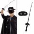 Zorro Costume Plastic Accessory Set – Mask and Sword (67 cm)