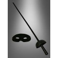 Zorro Costume Plastic Accessory Set – Mask and Sword (67 cm)