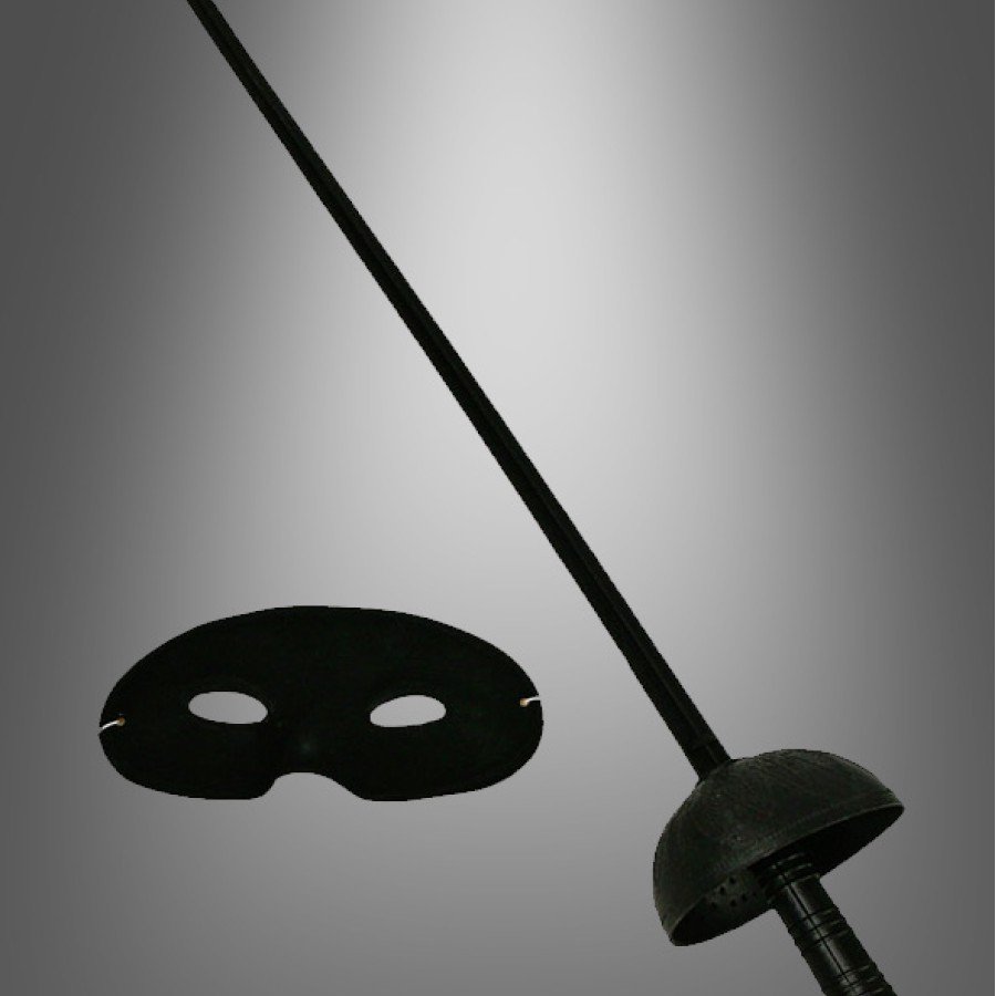 Zorro Costume Plastic Accessory Set – Mask and Sword (67 cm)