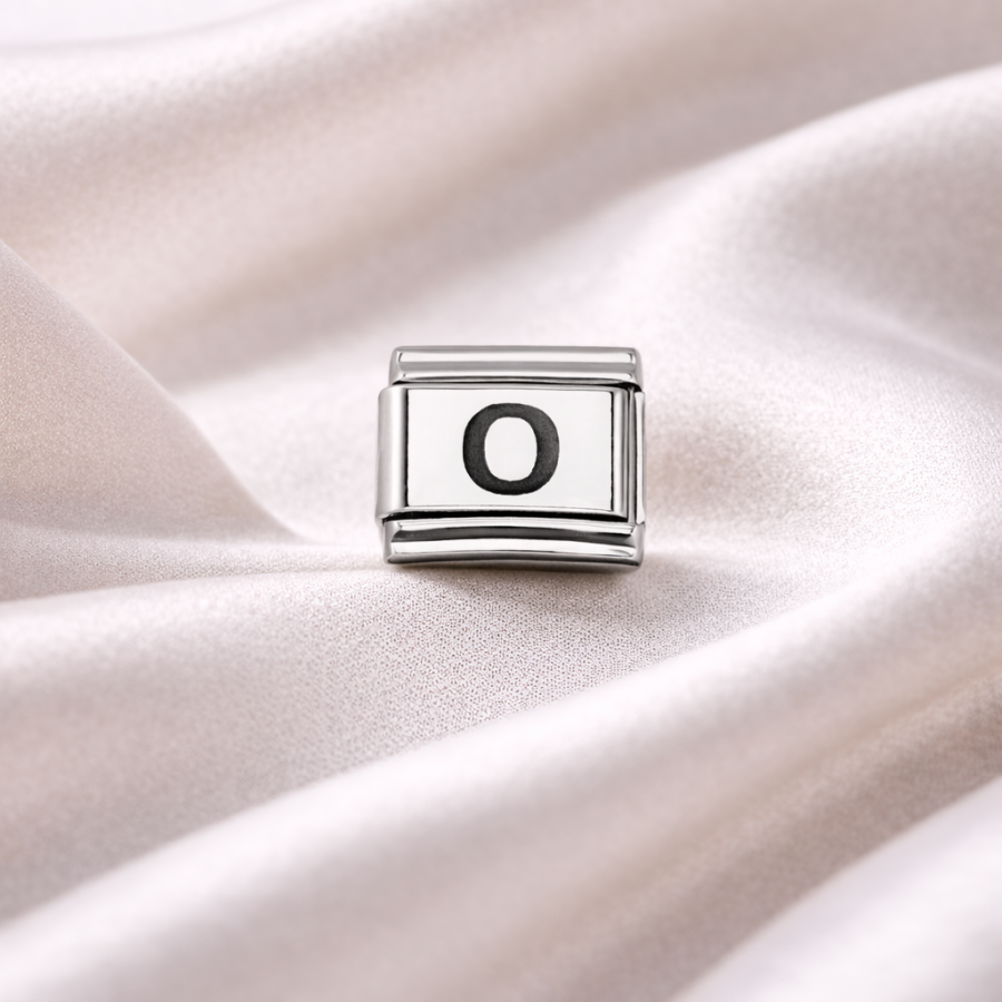Nomination Compatible Letter O Charm | Steel Bracelet Accessory | Personalized Letter Module | Minimal & Elegant