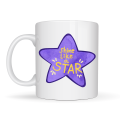 Shine Like a Star – Purple Star Design Porcelain Mug with Motivational Message MODEL 122, Daily Use & Gift Cup