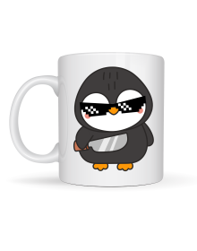 Cool Penguin Designed Porcelain Mug MODEL 88 – Fun, Cool & Energetic Coffee Cup