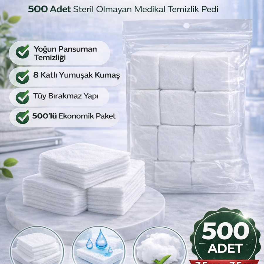 Nonwoven Spange 7.5x7.5 cm 8 Layer 500 Pieces Non-Sterile Medical Cleaning Pads Nonwoven Spange 7.5x7.5 cm 8 Layer 500 Pieces Non-Sterile Medical Cleaning Pads