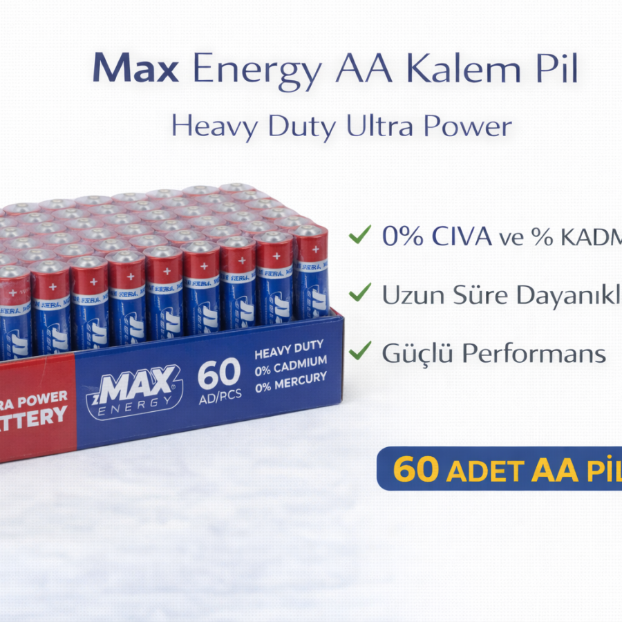 Max Energy AA Pen Battery 1.5V R6 Heavy Duty Ultra Power 4 Pack of 15