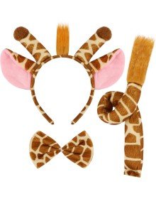 Giraffe Costume Accessory Set 3-Piece - Crown Bow Tie Tail